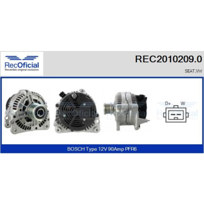 Alternateur RECOFICIAL REC2010209.0