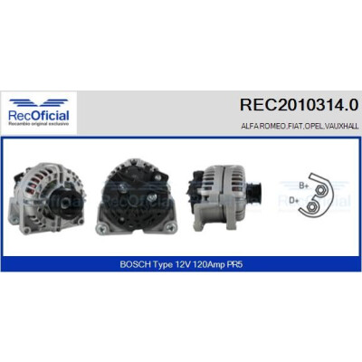 Alternateur RECOFICIAL REC2010314.0