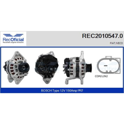 Alternateur RECOFICIAL REC2010547.0