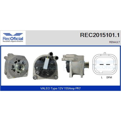 Alternateur RECOFICIAL REC2015101.1