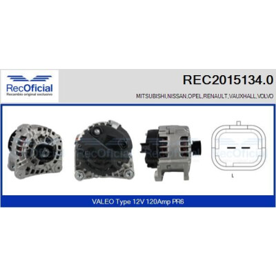 Alternateur RECOFICIAL REC2015134.0