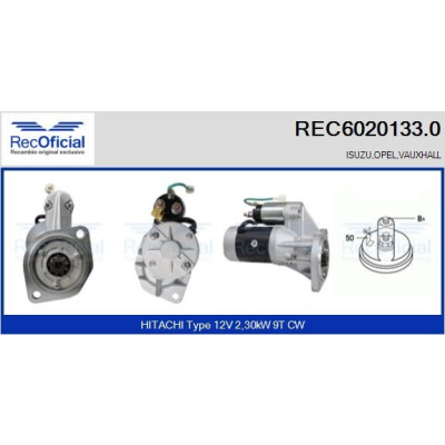 Démarreur RECOFICIAL REC6020133.0