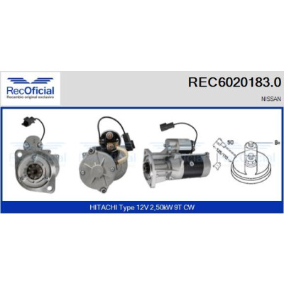 Démarreur RECOFICIAL REC6020183.0