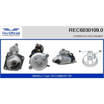 Démarreur RECOFFICIAL REC6030109.0