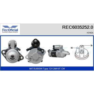 Démarreur RECOFICIAL REC6035252.0