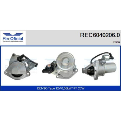 Démarreur RECOFICIAL REC6040206.0
