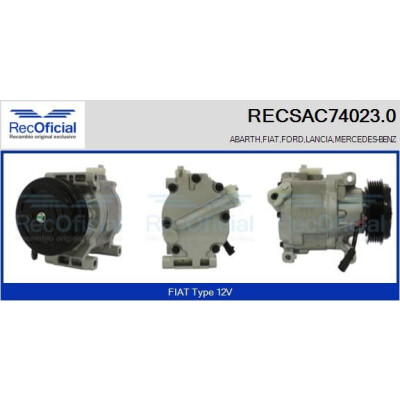 Compresseur, climatisation RECOFICIAL RECSAC74023.0
