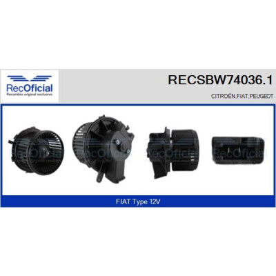 Ventilateur d'habitacle RECOFICIAL RECSBW74036.1