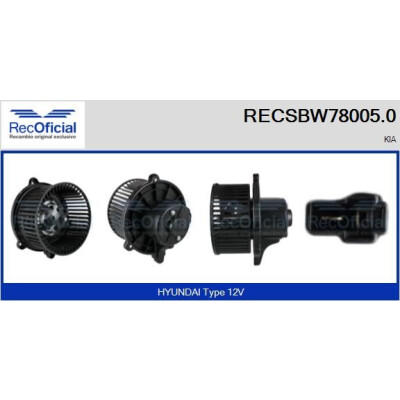 Ventilateur d'habitacle RECOFICIAL RECSBW78005.0