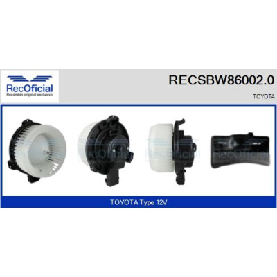 Ventilateur d'habitacle RECOFICIAL RECSBW86002.0