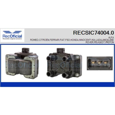 Bobine d'allumage RECOFICIAL RECSIC74004.0