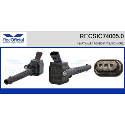 Bobine d'allumage RECOFICIAL RECSIC74005.0