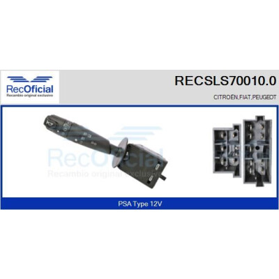 Interrupteur de colonne de direction RECOFICIAL RECSLS70010.0