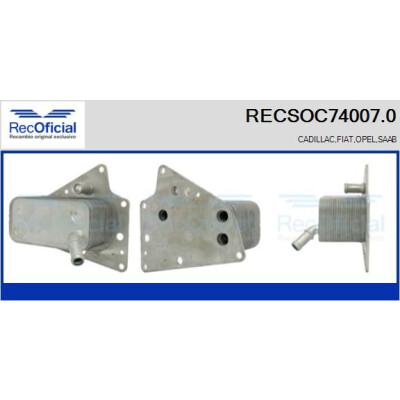 Refroidisseur d'huile, huile moteur RECOFICIAL RECSOC74007.0