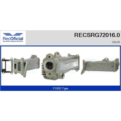 Élément de refroidissement, recyclage des gaz d'échappement RECOFICIAL RECSRG72016.0