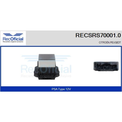 Résistance, ventilateur d'habitacle RECOFICIAL RECSRS70001.0
