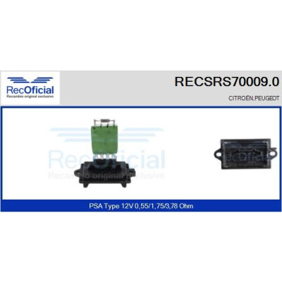 Résistance, ventilateur d'habitacle RECOFICIAL RECSRS70009.0