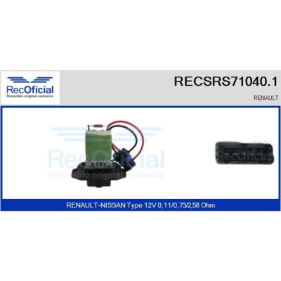 Résistance, ventilateur d'habitacle RECOFICIAL RECSRS71040.1