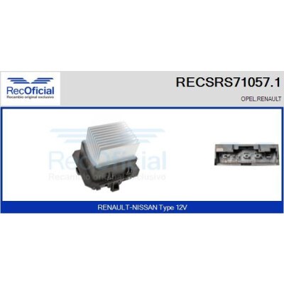 Résistance, ventilateur d'habitacle RECOFICIAL RECSRS71057.1