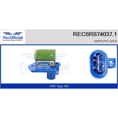 Résistance série, moteur électrique (ventilateur de radiateur) RECOFICIAL RECSRS74037.1