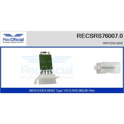 Résistance, ventilateur d'habitacle RECOFICIAL RECSRS76007.0