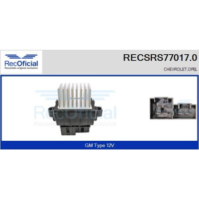 Résistance, ventilateur d'habitacle RECOFICIAL RECSRS77017.0
