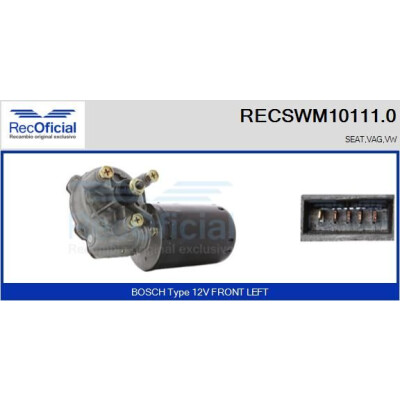 Moteur d'essuie-glace RECOOFFICIAL RECSWM10111.0