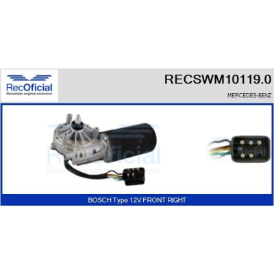 Moteur d'essuie-glace RECOOFFICIAL RECSWM10119.0