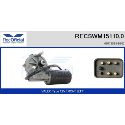 Moteur d'essuie-glace RECOOFFICIAL RECSWM15110.0