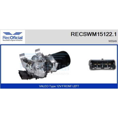 Moteur d'essuie-glace RECOFICIAL RECSWM15122.1
