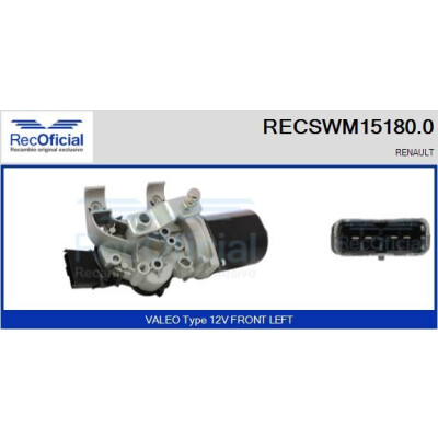 Moteur d'essuie-glace RECOOFFICIAL RECSWM15180.0