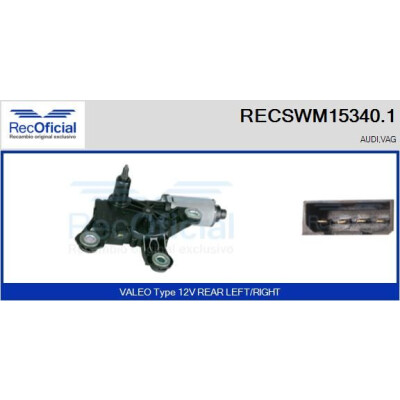 Moteur d'essuie-glace RECOOFFICIAL RECSWM15340.1