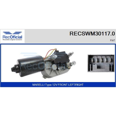 Moteur d'essuie-glace RECOFICIAL RECSWM30117.0