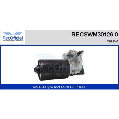 Moteur d'essuie-glace RECOOFFICIAL RECSWM30126.0