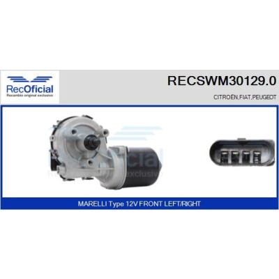 Moteur d'essuie-glace RECOFICIAL RECSWM30129.0