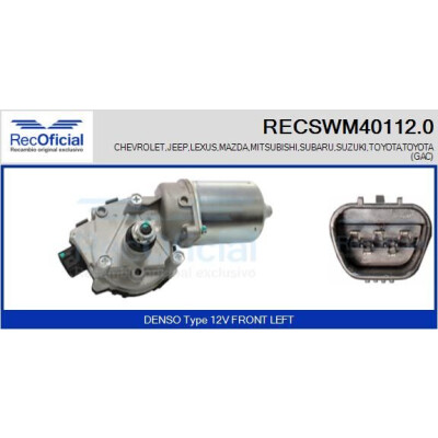 Moteur d'essuie-glace RECOOFFICIAL RECSWM40112.0