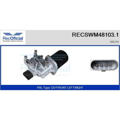 Moteur d'essuie-glace RECOOFFICIAL RECSWM48103.1