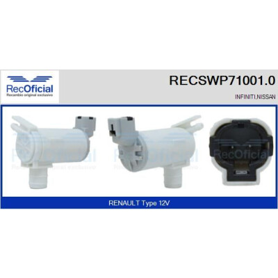Pompe à eau pour lave-glace RECOOFFICIAL RECSWP71001.0