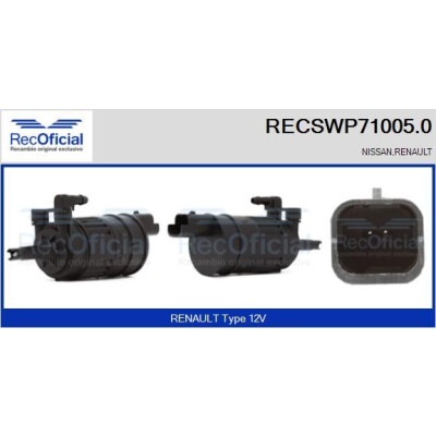 Pompe à eau pour lave-glace RECOOFFICIAL RECSWP71005.0