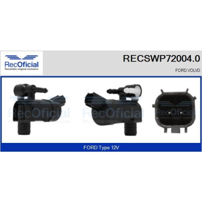 Pompe à eau pour lave-glace RECOOFFICIAL RECSWP72004.0