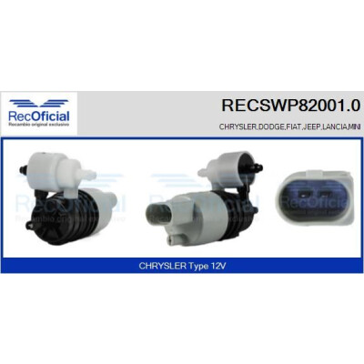 Pompe à eau pour lave-glace RECOOFFICIAL RECSWP82001.0