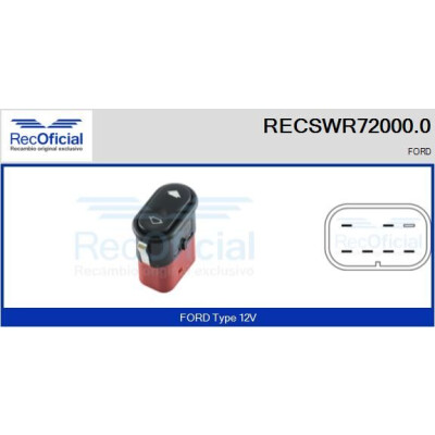 Interrupteur de fenêtre RECOFICIAL RECSWR72000.0