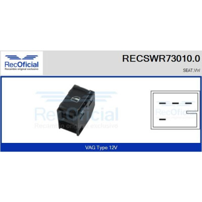Interrupteur de fenêtre RECOFICIAL RECSWR73010.0