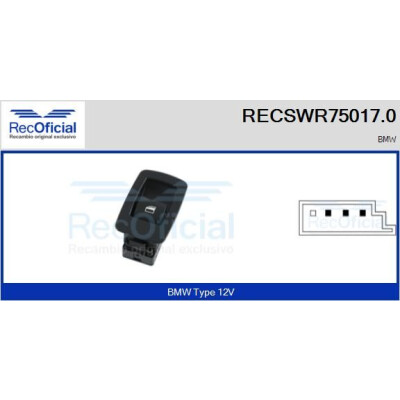 Interrupteur de fenêtre RECOFICIAL RECSWR75017.0