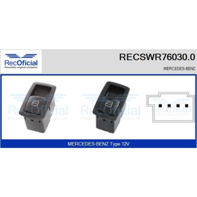 Interrupteur de fenêtre RECOFICIAL RECSWR76030.0