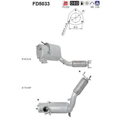 Filtre à particules / à suie, échappement