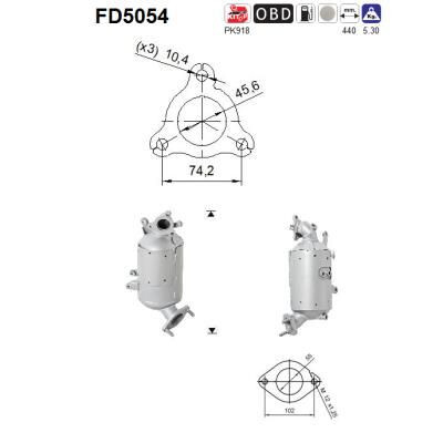 Filtre à particules / à suie, échappement