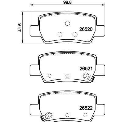 Jeu de plaquettes de frein HELLA 8DB 355 047-801