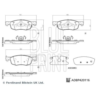 Kit de plaquettes de frein, frein à disque