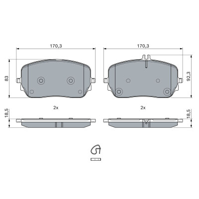Kit de plaquettes de frein, frein à disque